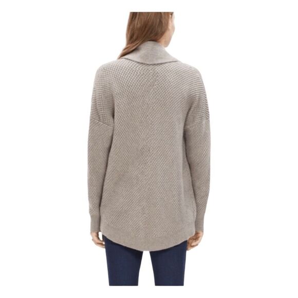 Madewell Cocoon Cardigan Sweater Taupe Grey Waffle Knit Long Sleeve M - Picture 3 of 10